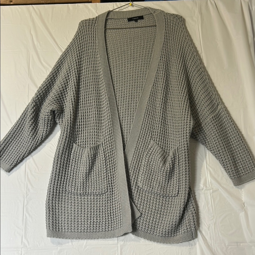 Cozy Gray Oversized Cardigan Sweater